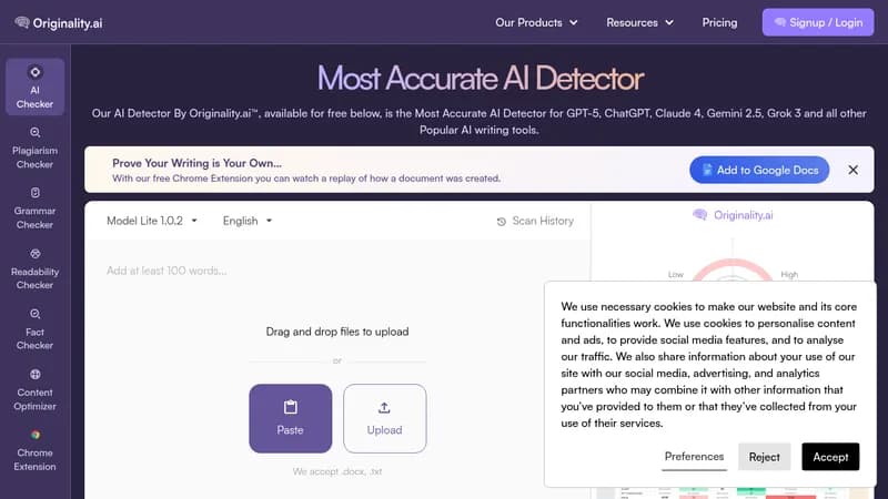 originality.ai website