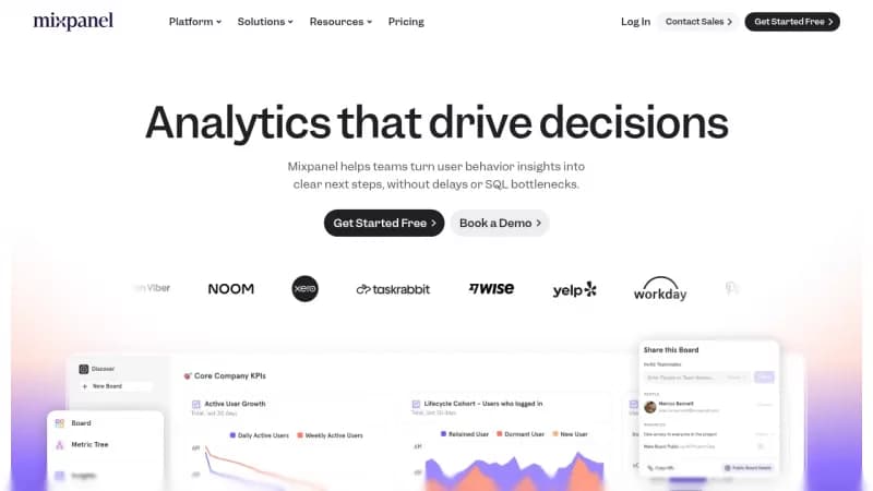 Mixpanel screenshot