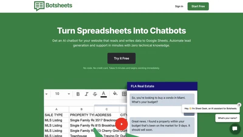 Botsheets screenshot