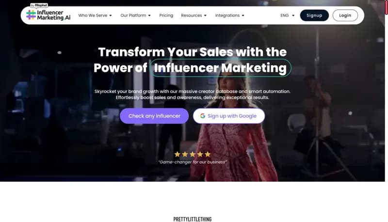 InfluencerMarketing.ai screenshot