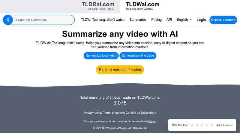 tldw ai website