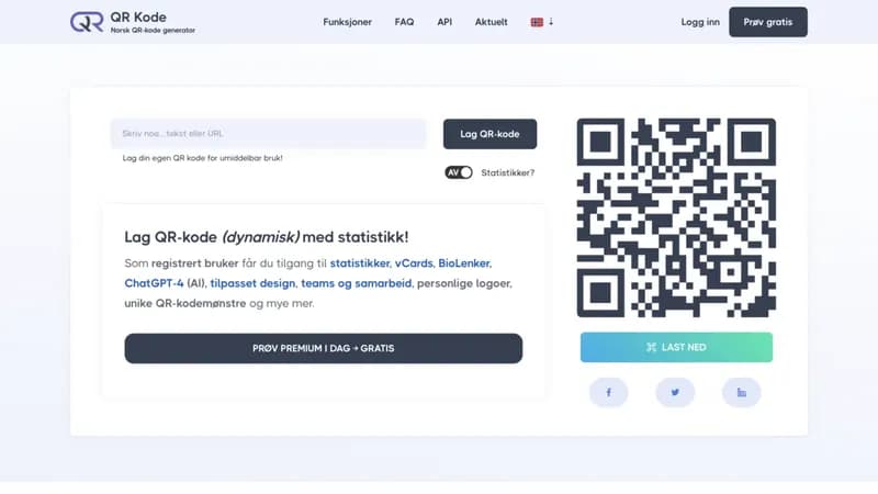 QR-Kode.no screenshot