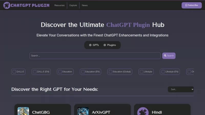 Ultimate ChatGPT Plugin Hub screenshot