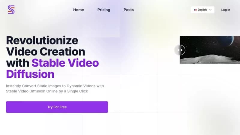 Stable Video Diffusion Online screenshot