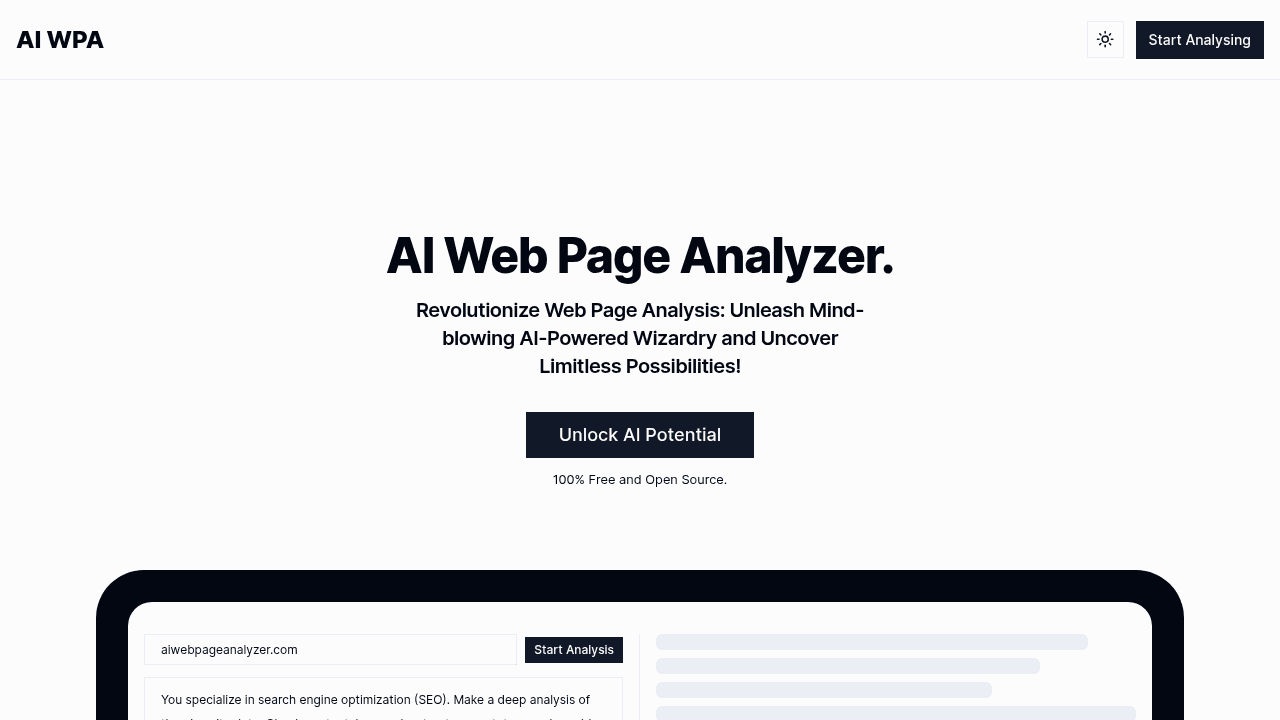 ai web page analyzer website