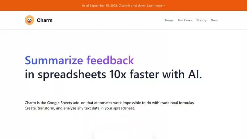 Charm - AI Spreadsheet Assistant screenshot