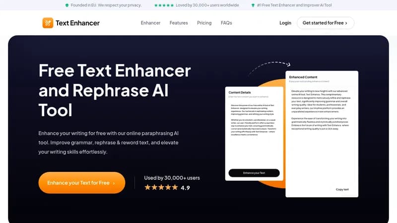 text enhancer ai website