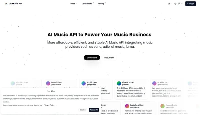 AI Music API screenshot