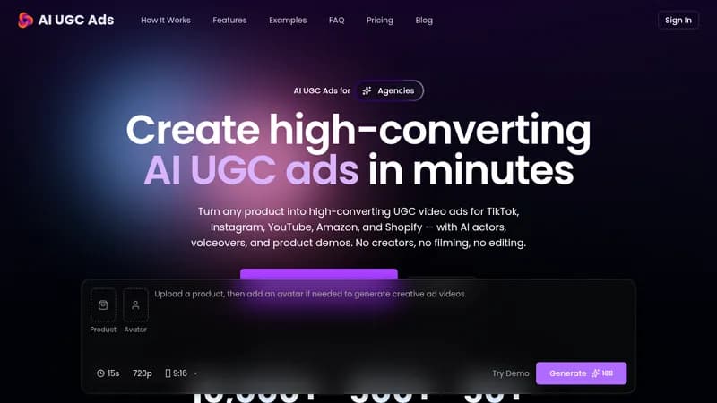 ai ugc ads website