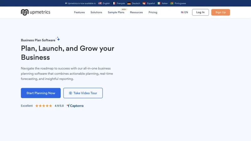 Upmetrics screenshot