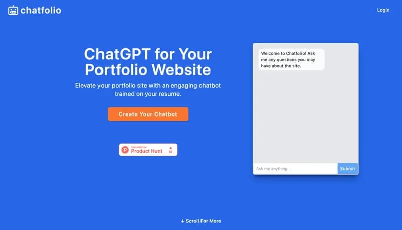 Chatfolio screenshot