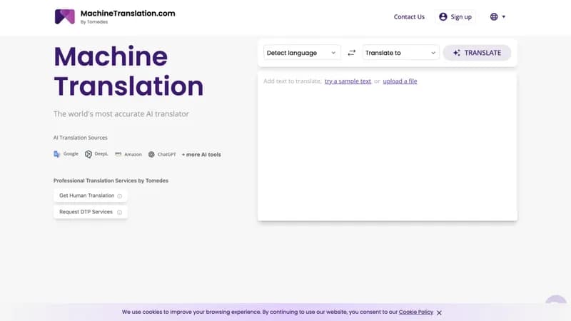 MachineTranslation.com screenshot
