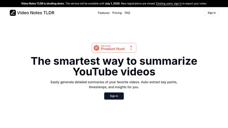 video notes tldr website