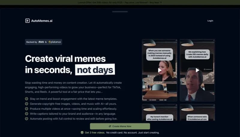AutoMemes.ai screenshot
