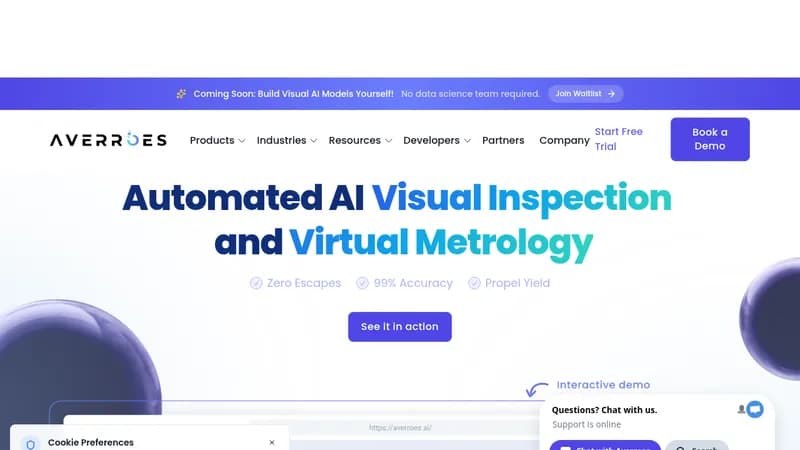 averroes ai automated visual inspection software website