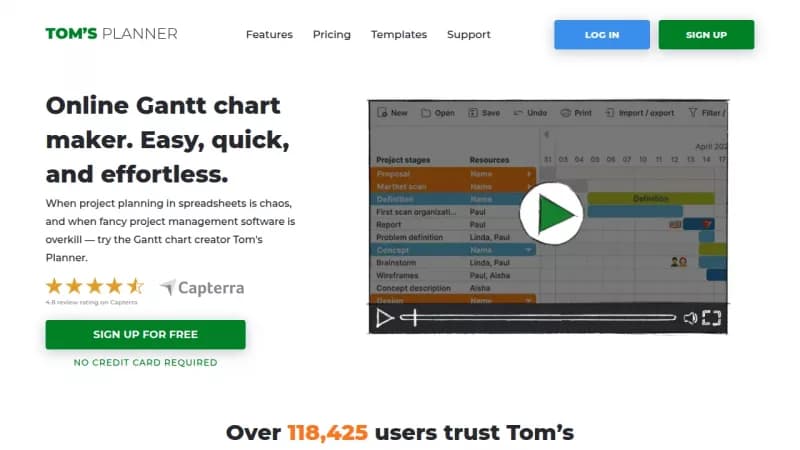 Tom's Planner screenshot