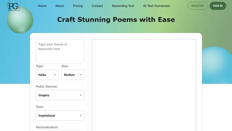 poemgenerator.io website