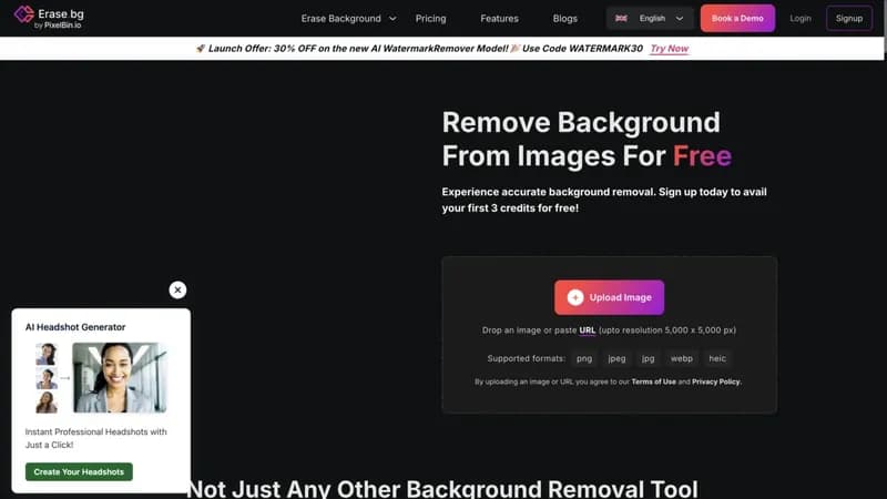 Erase.bg screenshot