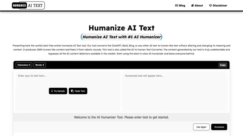 www.humanizeaitext.org screenshot