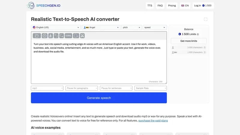 SpeechGen screenshot