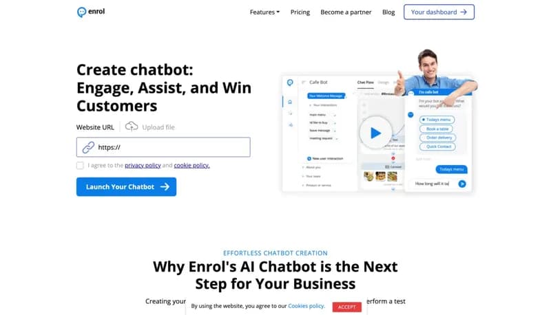 Enrol Chatbot screenshot