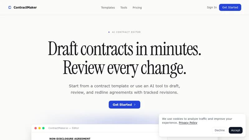 contractmaker.ai website
