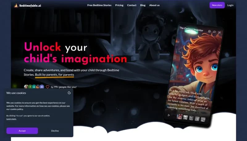 Bedtimefable.ai screenshot