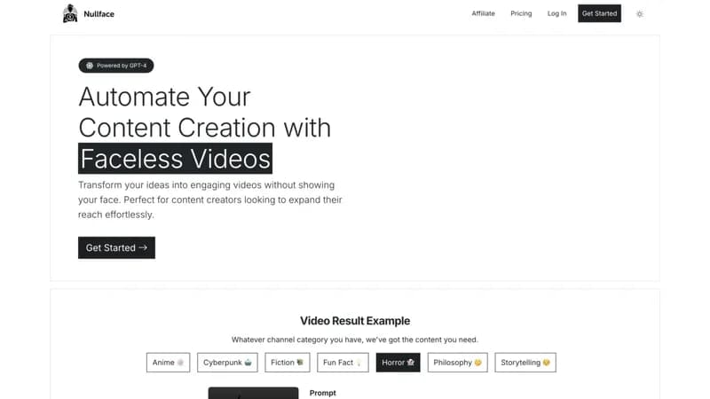Nullface AI screenshot