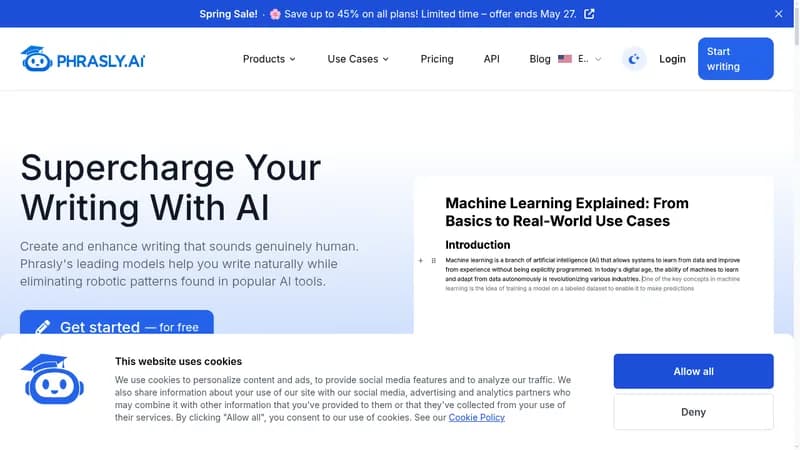 phrasly.ai website