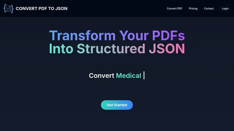 convert pdf to json website