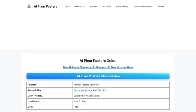 AI Pixar Posters screenshot