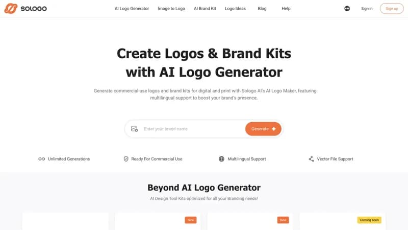 Sologo AI Logo Generator screenshot