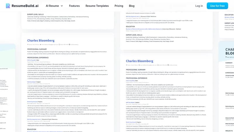 resumebuild website