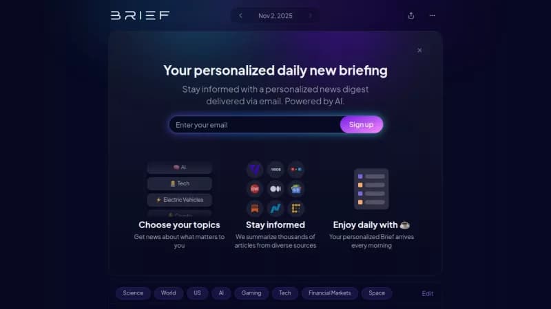 Brief screenshot