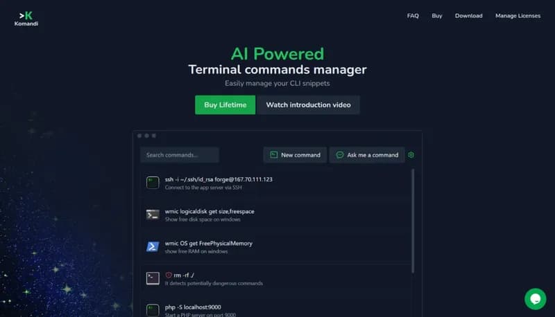Komandi screenshot