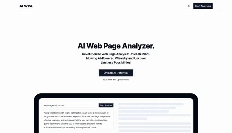 AI Web Page Analyzer screenshot