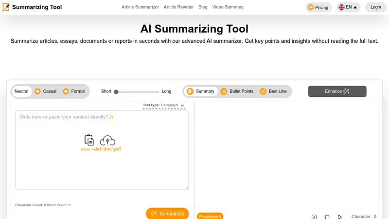 summarizing tool website