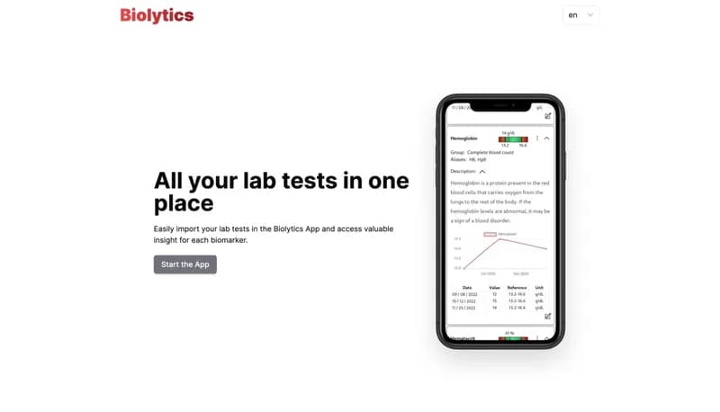 Biolytics screenshot