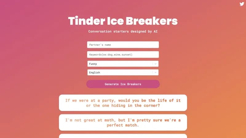 Tinder Ice Breakers AI screenshot