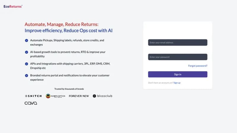 EcoReturns screenshot