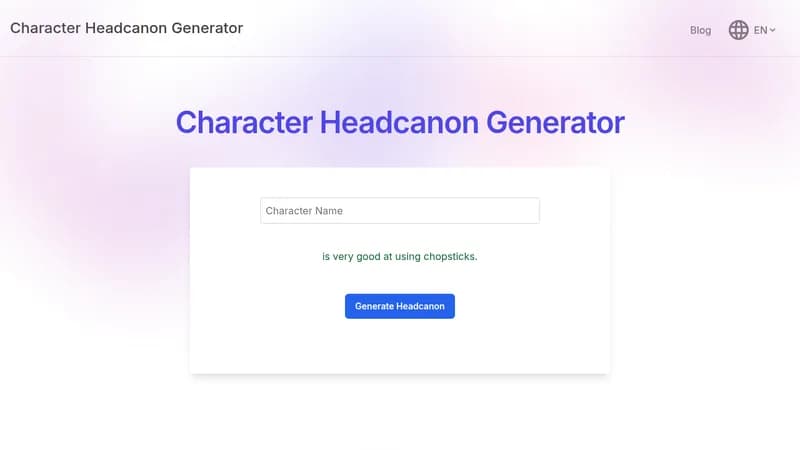 character headcanon generator website