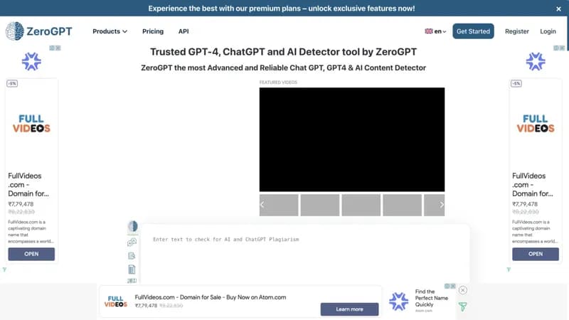 ZeroGPT screenshot