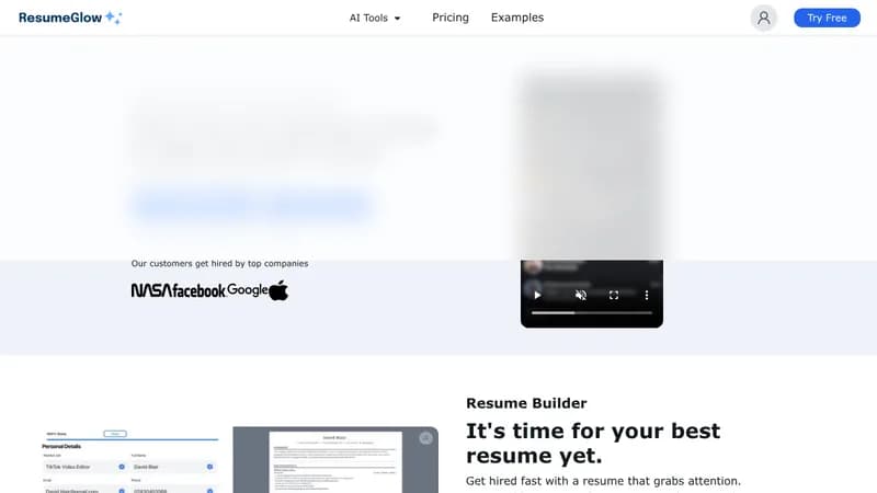 resumeglow website