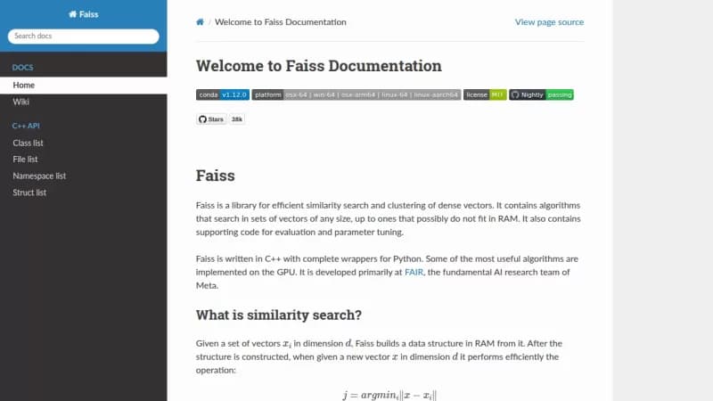 Faiss screenshot
