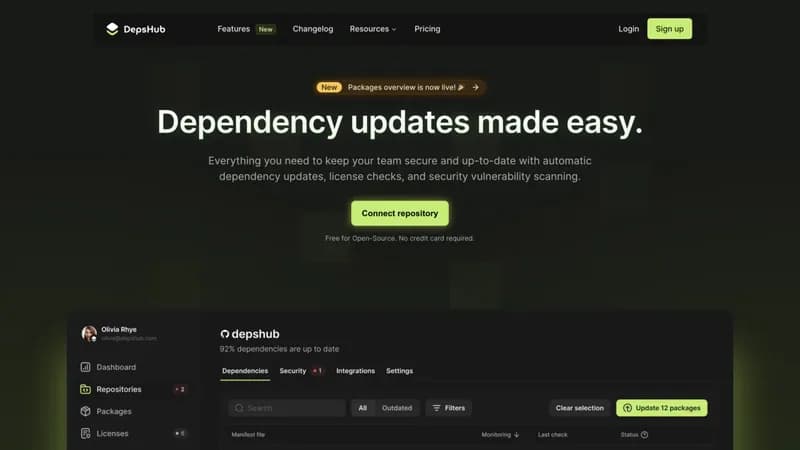 DepsHub screenshot