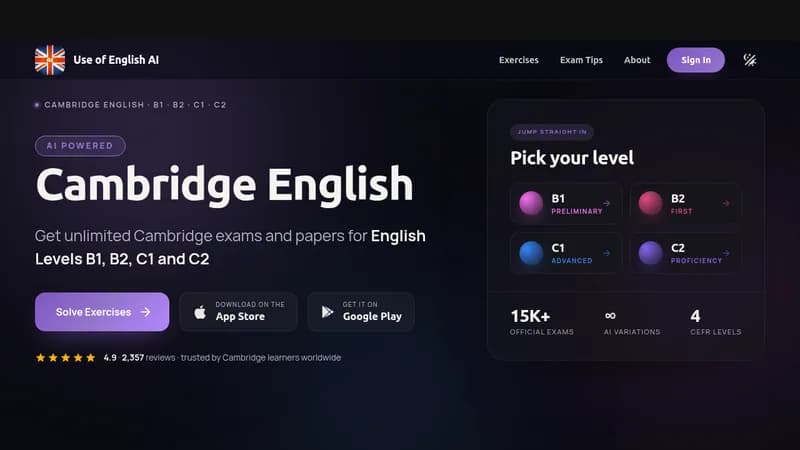 use of english ai website