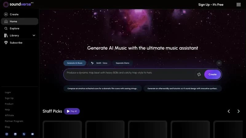 Soundverse AI screenshot