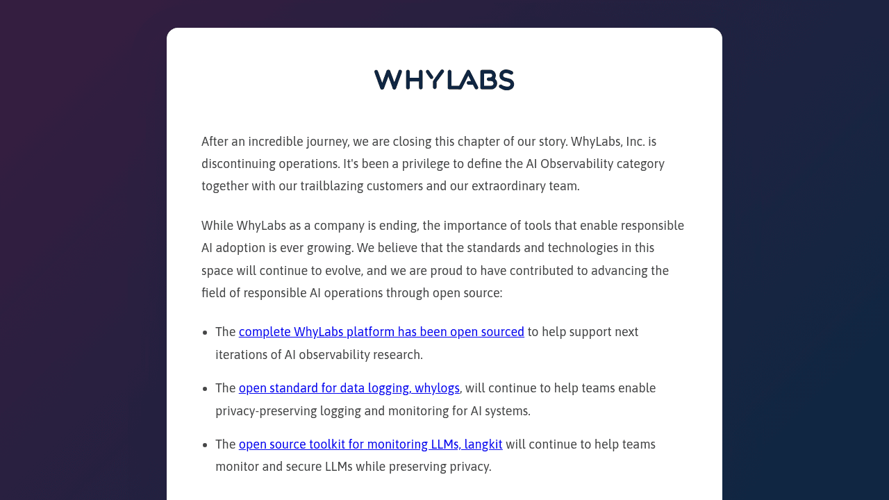 whylabs website