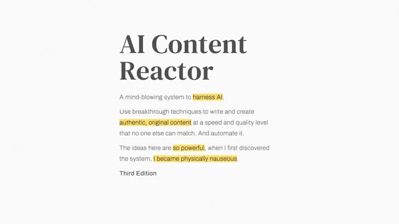 AI Content Reactor screenshot