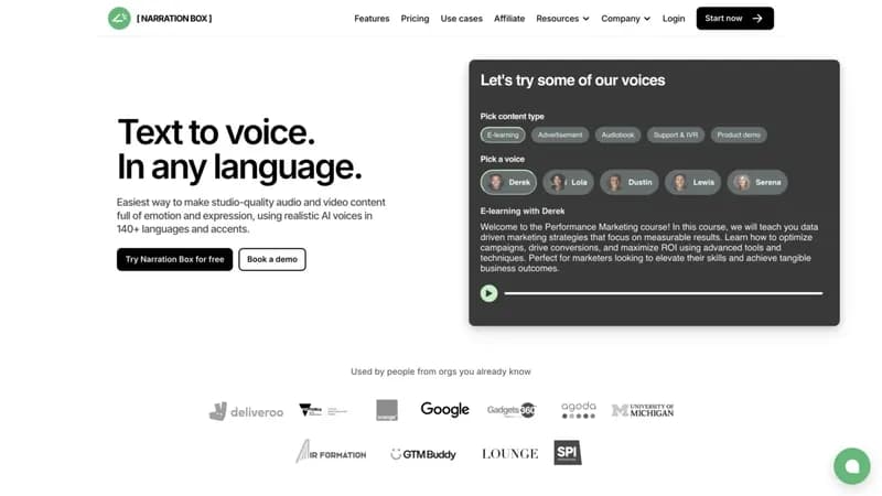 Narration Box screenshot